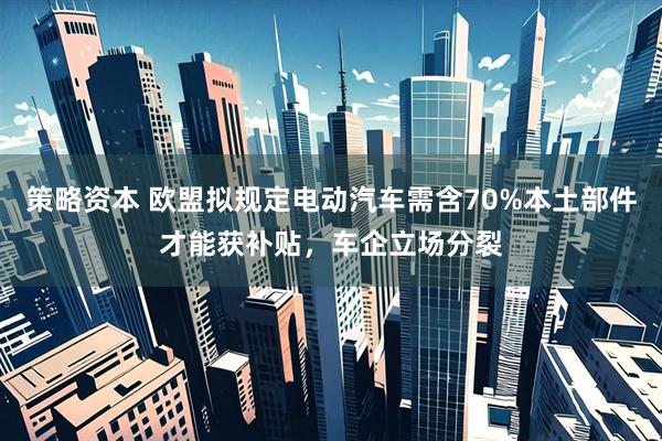 策略资本 欧盟拟规定电动汽车需含70%本土部件才能获补贴，车企立场分裂