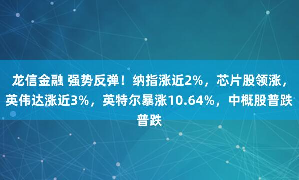 龙信金融 强势反弹！纳指涨近2%，芯片股领涨，英伟达涨近3%，英特尔暴涨10.64%，中概股普跌